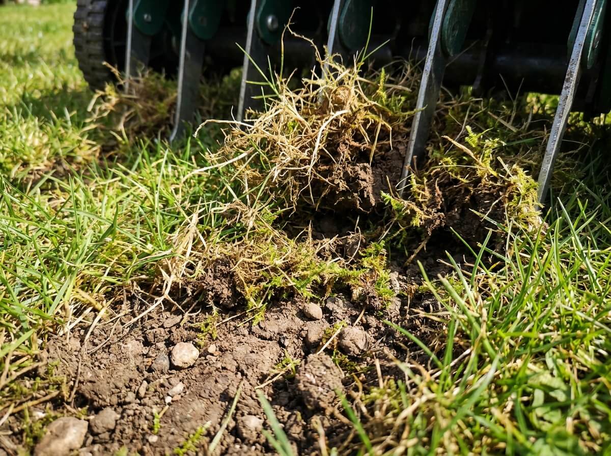 Skarifikátor vytahující mech z trávníku